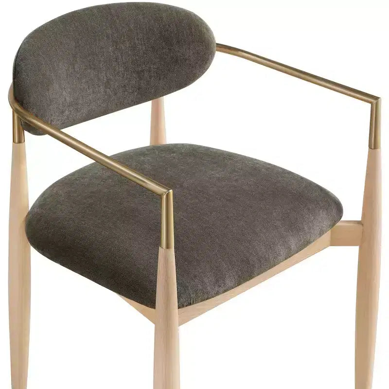 Chaises de salle à manger Riccio de Meridian Furniture avec accoudoirs et revêtement en tissu haute performance (lot de 2)