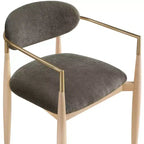 Chaises de salle à manger Riccio de Meridian Furniture avec accoudoirs et revêtement en tissu haute performance (lot de 2)