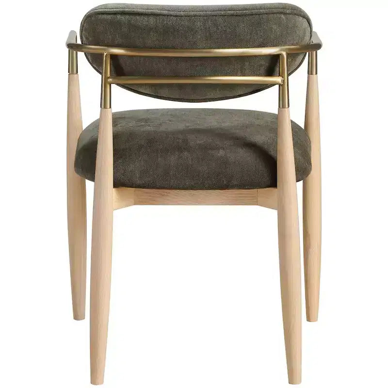 Chaises de salle à manger Riccio de Meridian Furniture avec accoudoirs et revêtement en tissu haute performance (lot de 2)