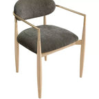 Chaises de salle à manger Riccio de Meridian Furniture avec accoudoirs et revêtement en tissu haute performance (lot de 2)