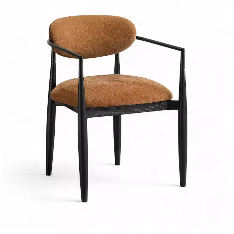 Chaises de salle à manger Riccio de Meridian Furniture avec accoudoirs et revêtement en tissu haute performance (lot de 2)