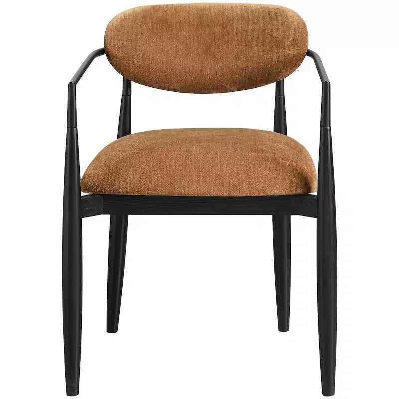Chaises de salle à manger Riccio de Meridian Furniture avec accoudoirs et revêtement en tissu haute performance (lot de 2)