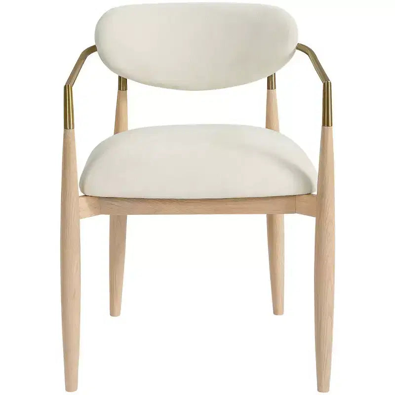 Chaises de salle à manger Riccio de Meridian Furniture avec accoudoirs et revêtement en tissu haute performance (lot de 2)
