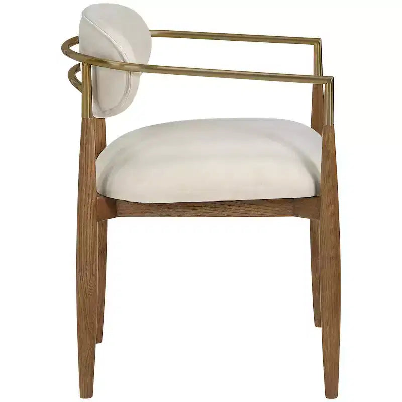 Chaises de salle à manger Riccio de Meridian Furniture avec accoudoirs et revêtement en tissu haute performance (lot de 2)