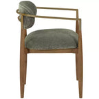 Chaises de salle à manger Riccio de Meridian Furniture avec accoudoirs et revêtement en tissu haute performance (lot de 2)