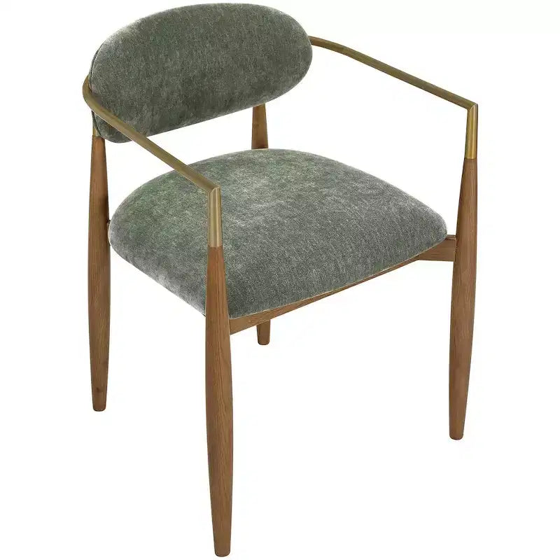 Chaises de salle à manger Riccio de Meridian Furniture avec accoudoirs et revêtement en tissu haute performance (lot de 2)