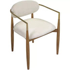 Chaises de salle à manger Riccio de Meridian Furniture avec accoudoirs et revêtement en tissu haute performance (lot de 2)