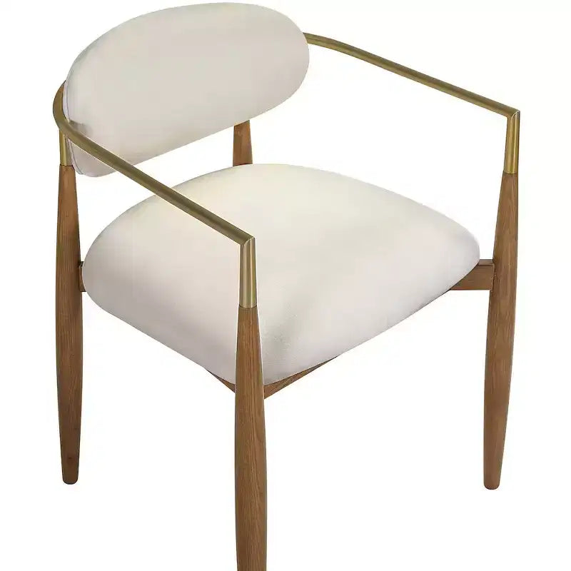 Chaises de salle à manger Riccio de Meridian Furniture avec accoudoirs et revêtement en tissu haute performance (lot de 2)
