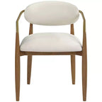 Chaises de salle à manger Riccio de Meridian Furniture avec accoudoirs et revêtement en tissu haute performance (lot de 2)