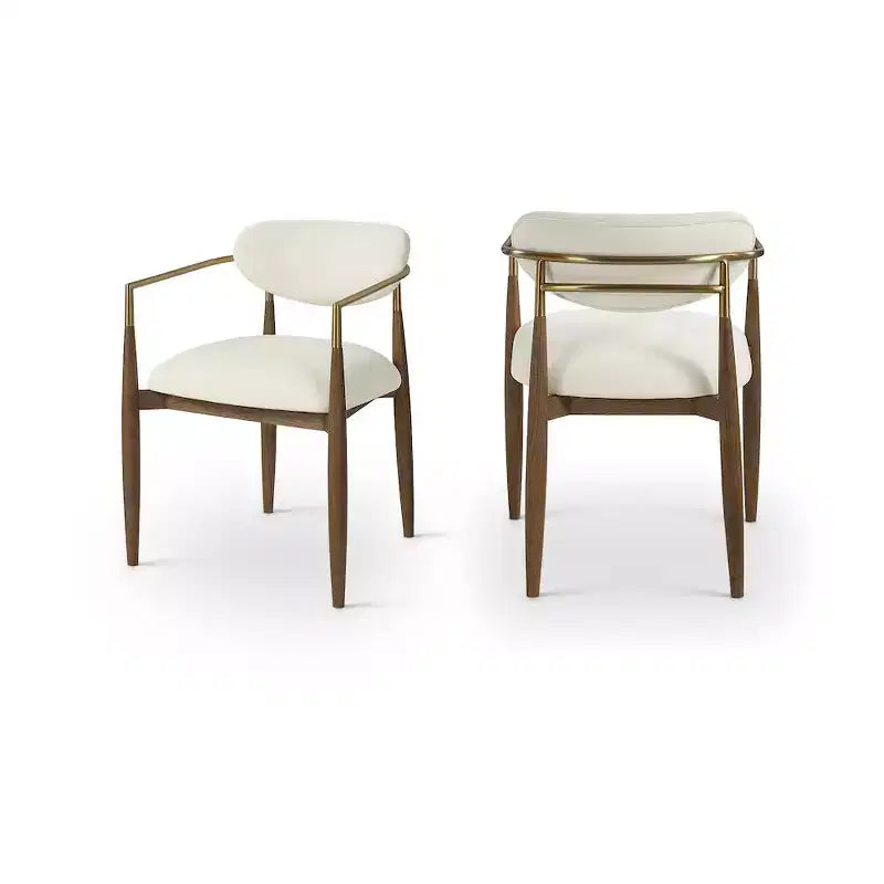 Chaises de salle à manger Riccio de Meridian Furniture avec accoudoirs et revêtement en tissu haute performance (lot de 2)