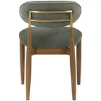 Meridian Furniture Riccio, chaise latérale de salle à manger capitonnée en tissu performant olive, lot de 2