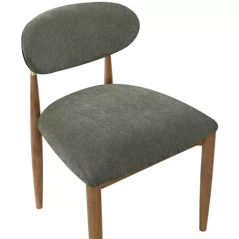 Meridian Furniture Riccio, chaise latérale de salle à manger capitonnée en tissu performant olive, lot de 2