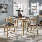 Cortland Mid-Century Natural Oak 63 Wide Counter Height Dining Set - iNSPIRE Q