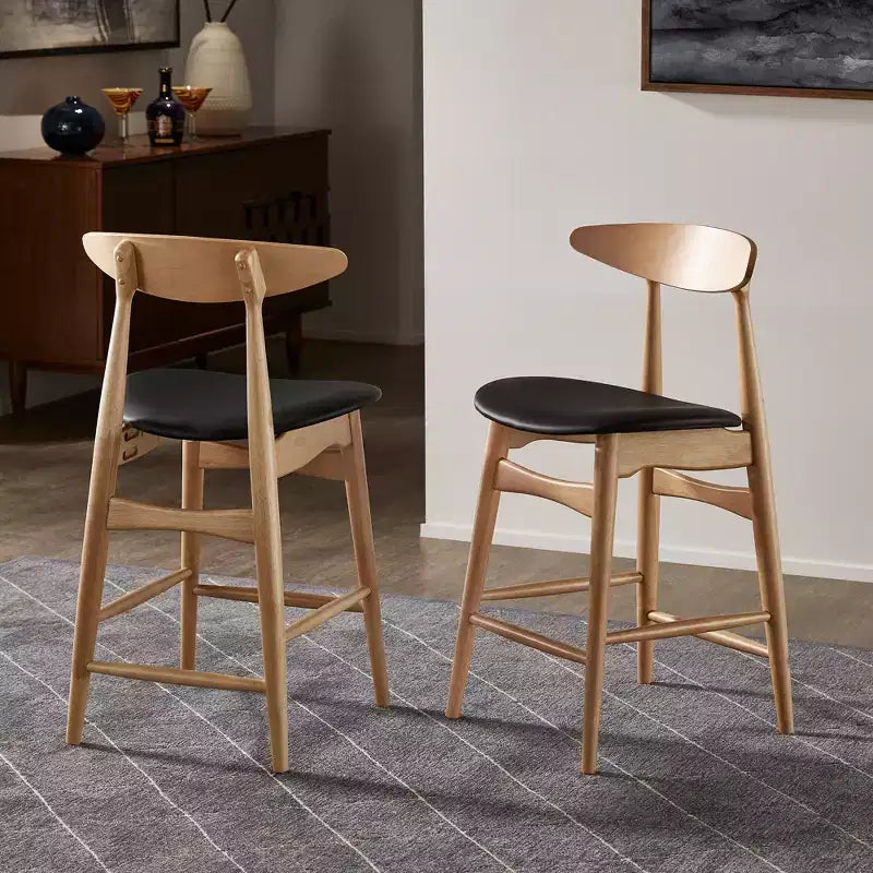 Ensemble de salle à manger Cortland en chêne naturel style mi-siècle, hauteur comptoir, largeur 160 cm - iNSPIRE Q