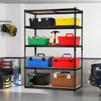 Étagère de Rangement de Garage Robuste Unité de Stockage à 5 Niveaux Réglable en Métal Capacité de 900 à 1130 kg Organisateur Autoportant pour Sous-sol