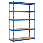 Étagère de Rangement de Garage Robuste Unité de Stockage à 5 Niveaux Réglable en Métal Capacité de 900 à 1130 kg Organisateur Autoportant pour Sous-sol