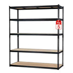 Étagère de Rangement de Garage Robuste Unité de Stockage à 5 Niveaux Réglable en Métal Capacité de 900 à 1130 kg Organisateur Autoportant pour Sous-sol