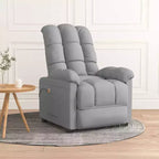 vidaXL Fauteuil de massage Tissu gris clair (100 % polyester), Bois, Métal