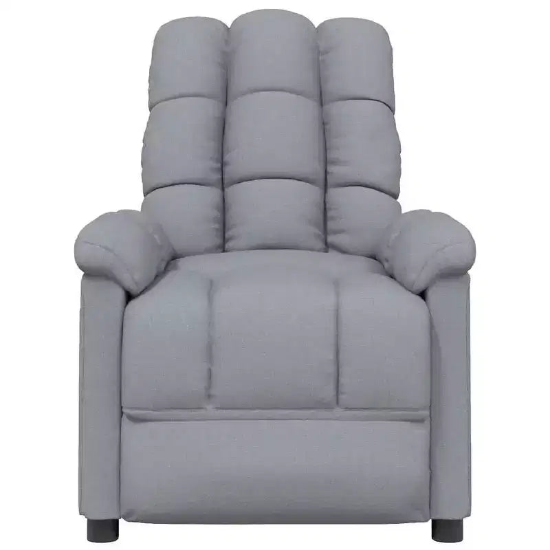 vidaXL Fauteuil de massage Tissu gris clair (100 % polyester), Bois, Métal
