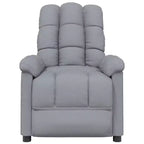 vidaXL Fauteuil de massage Tissu gris clair (100 % polyester), Bois, Métal