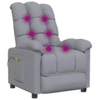vidaXL Fauteuil de massage Tissu gris clair (100 % polyester), Bois, Métal