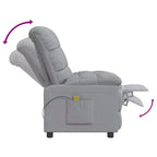vidaXL Fauteuil de massage Tissu gris clair (100 % polyester), Bois, Métal