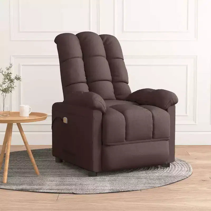 vidaXL Fauteuil de massage Tissu gris clair (100 % polyester), Bois, Métal