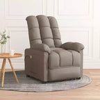 vidaXL Fauteuil de massage Tissu gris clair (100 % polyester), Bois, Métal