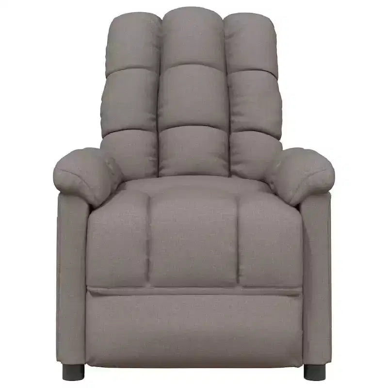 vidaXL Fauteuil de massage Tissu gris clair (100 % polyester), Bois, Métal