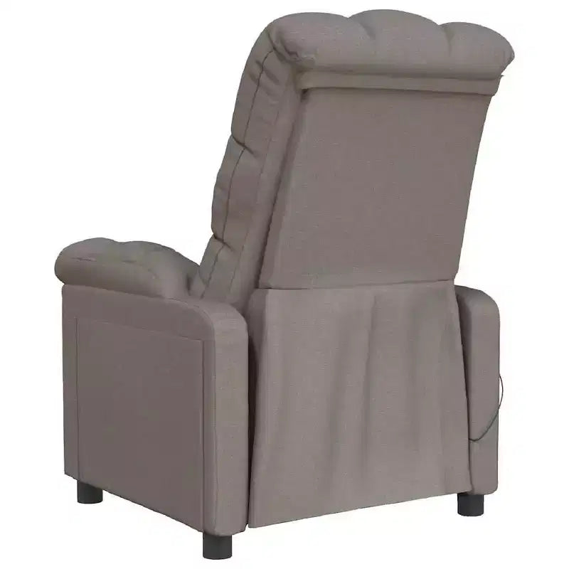 vidaXL Fauteuil de massage Tissu gris clair (100 % polyester), Bois, Métal