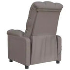vidaXL Fauteuil de massage Tissu gris clair (100 % polyester), Bois, Métal