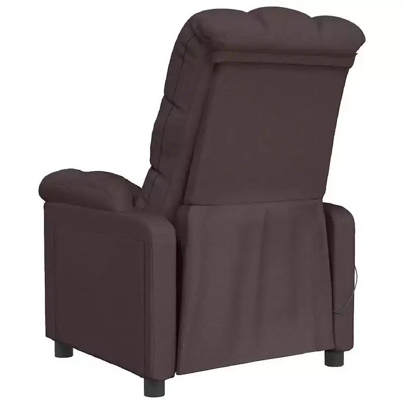 vidaXL Fauteuil de massage Tissu gris clair (100 % polyester), Bois, Métal