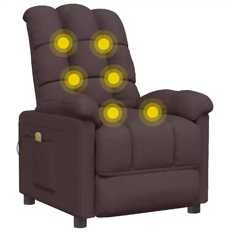 vidaXL Fauteuil de massage Tissu gris clair (100 % polyester), Bois, Métal