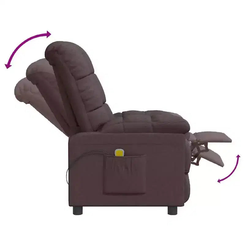 vidaXL Fauteuil de massage Tissu gris clair (100 % polyester), Bois, Métal