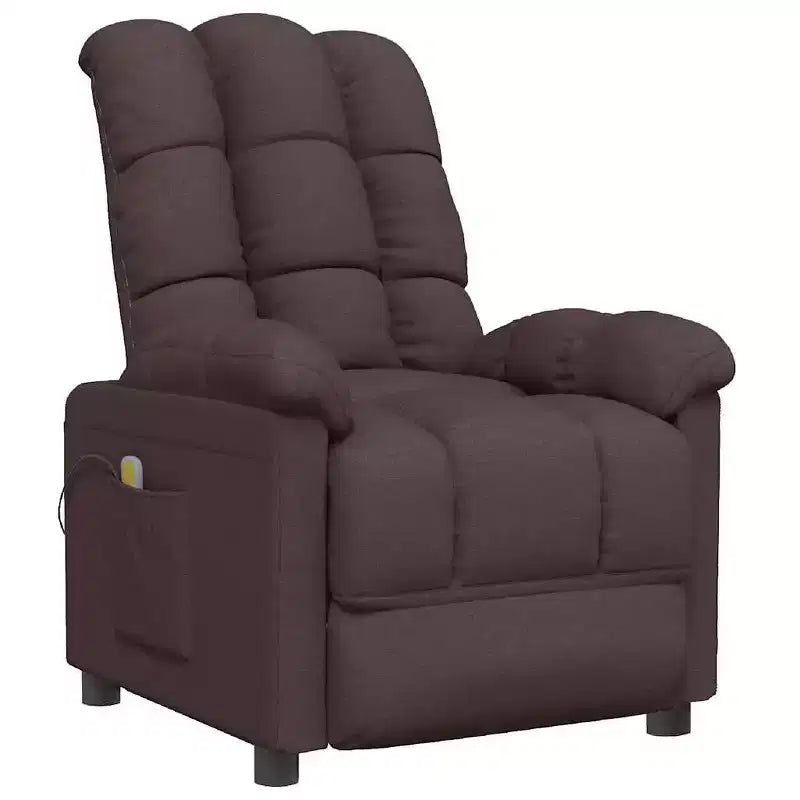 vidaXL Fauteuil de massage Tissu gris clair (100 % polyester), Bois, Métal