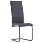 vidaXL Chaises de salle à manger, 4 pcs, gris, similicuir et acier, standard