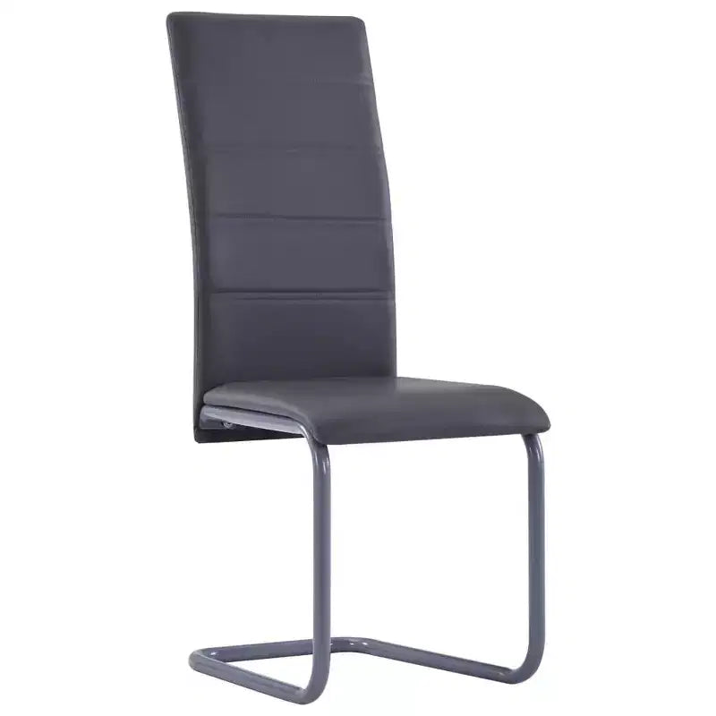 vidaXL Chaises de salle à manger, 4 pcs, gris, similicuir et acier, standard