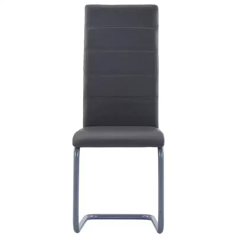 vidaXL Chaises de salle à manger, 4 pcs, gris, similicuir et acier, standard