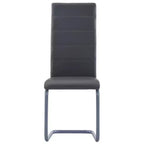 vidaXL Chaises de salle à manger, 4 pcs, gris, similicuir et acier, standard