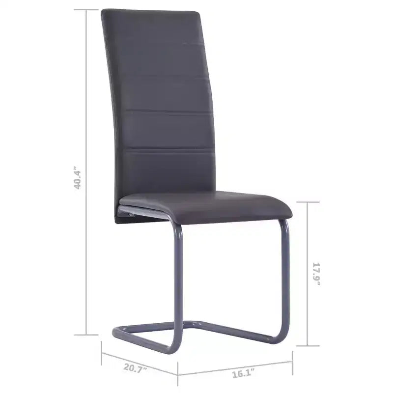 vidaXL Chaises de salle à manger, 4 pcs, gris, similicuir et acier, standard
