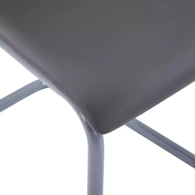vidaXL Chaises de salle à manger, 4 pcs, gris, similicuir et acier, standard