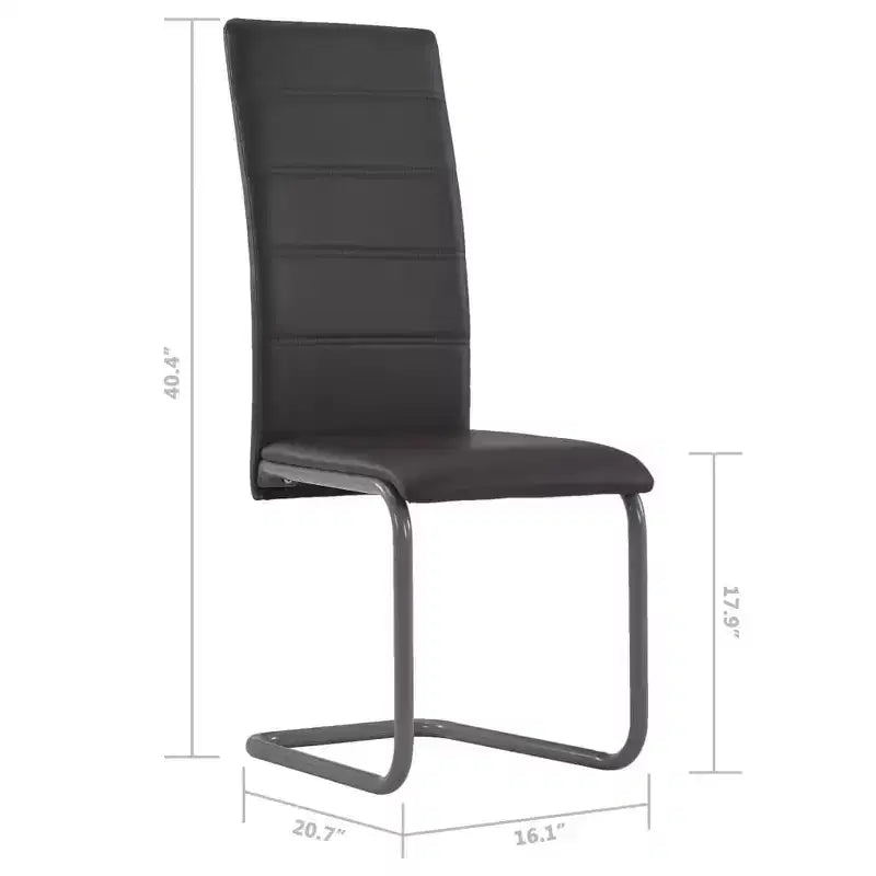 vidaXL Chaises de salle à manger, 4 pcs, gris, similicuir et acier, standard