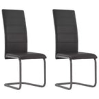 vidaXL Chaises de salle à manger, 4 pcs, gris, similicuir et acier, standard