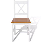 vidaXL Lot de 2 chaises de salle à manger en bois de pin massif blanc, 84 cm de haut
