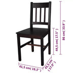 vidaXL Lot de 2 chaises de salle à manger en bois de pin massif blanc, 84 cm de haut