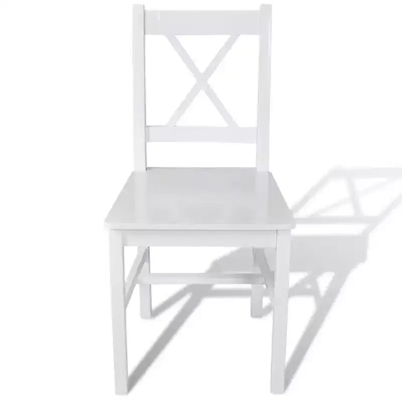 vidaXL Lot de 2 chaises de salle à manger en bois de pin massif blanc, 84 cm de haut
