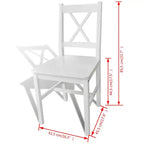 vidaXL Lot de 2 chaises de salle à manger en bois de pin massif blanc, 84 cm de haut