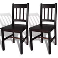 vidaXL Lot de 2 chaises de salle à manger en bois de pin massif blanc, 84 cm de haut