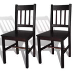 vidaXL Lot de 2 chaises de salle à manger en bois de pin massif blanc, 84 cm de haut