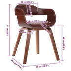 vidaXL Chaise de salle à manger marron Similicuir (100 % polyester), Bois courbé moyen